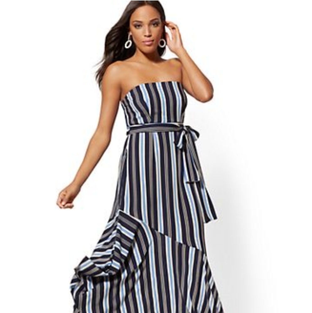 Negotiable 🌸🌷 NY&CO Stripe Maxi Dress - Picture 5 of 5